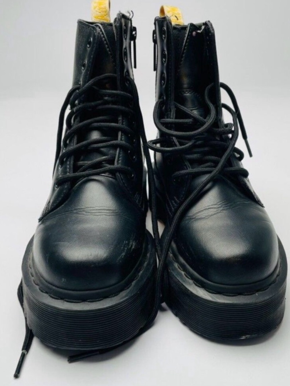 Dr. Martens Black Platform Leather Ankle Boots